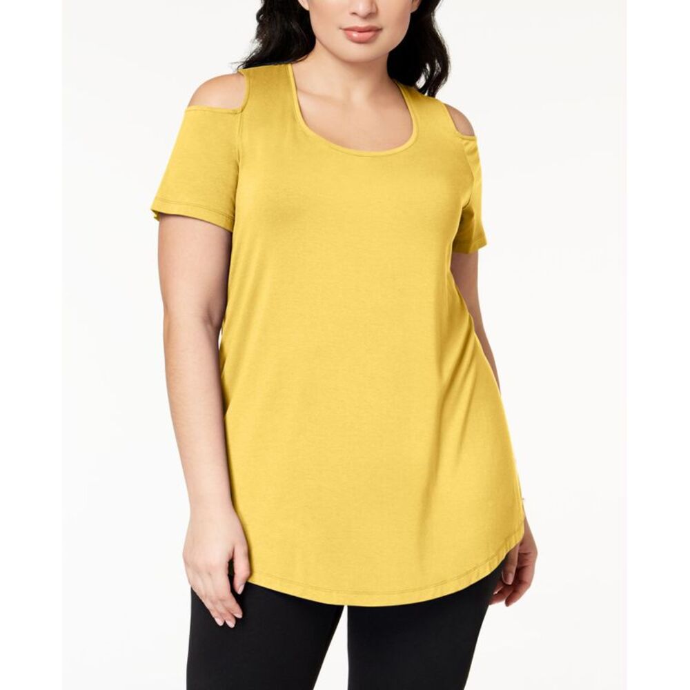 JM Collection Plus Size Cold-Shoulder Top